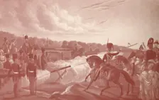 Rocket Practice in the Marshes 1845 (1909). Artist: John Grant