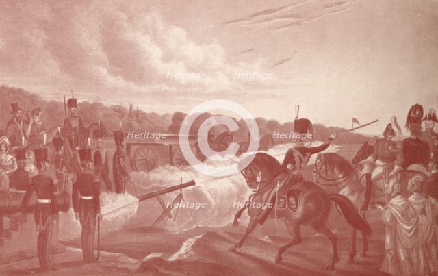 'Rocket Practice in the Marshes', 1845 (1909). Artist: John Grant.