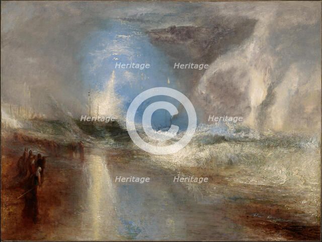 Rockets and Blue Lights (close at Hand) to warn Steam-Boats of Shoal-Water. Artist: Turner, Joseph Mallord William (1775-1851)