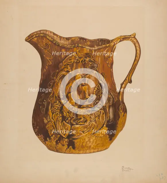 Rockingham Pitcher, c. 1938. Creator: Richard Barnett.