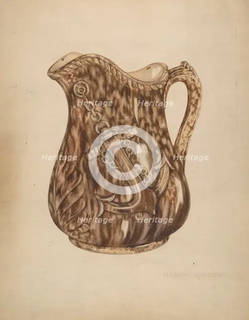 Rockingham Pitcher, c. 1939. Creator: Eleanor Gausser.