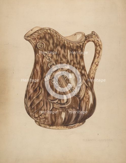 Rockingham Pitcher, c. 1939. Creator: Eleanor Gausser.