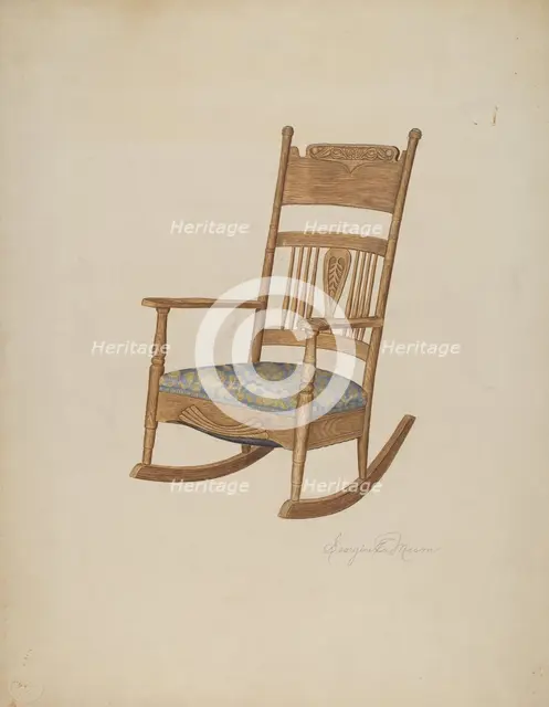 Rocking Armchair, c. 1940. Creator: Georgine E. Mason.