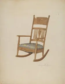 Rocking Armchair, c. 1940. Creator: Georgine E. Mason
