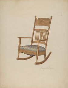 Rocking Armchair, c. 1940. Creator: Georgine E. Mason