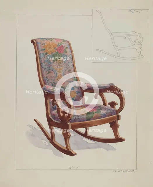 Rocking Chair, c. 1937. Creator: Alfred Walbeck.