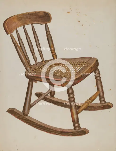 Rocking Chair, Small, Child's, 1937. Creator: Simon Weiss.