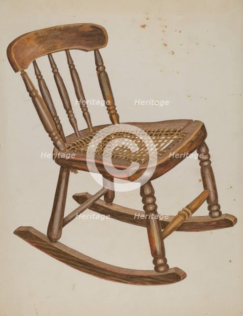 Rocking Chair, Small, Child's, 1937. Creator: Simon Weiss.