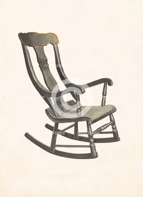 Rocking Chair (Square Back), c. 1937. Creator: Robert Gilson.