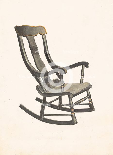 Rocking Chair (Square Back), c. 1937. Creator: Robert Gilson.