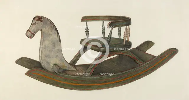 Rocking Horse, c. 1940. Creator: Mina Lowry.