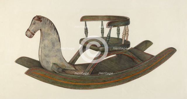 Rocking Horse, c. 1940. Creator: Mina Lowry.