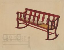 Rocking Settee Cradle, c. 1936. Creator: Beverly Chichester