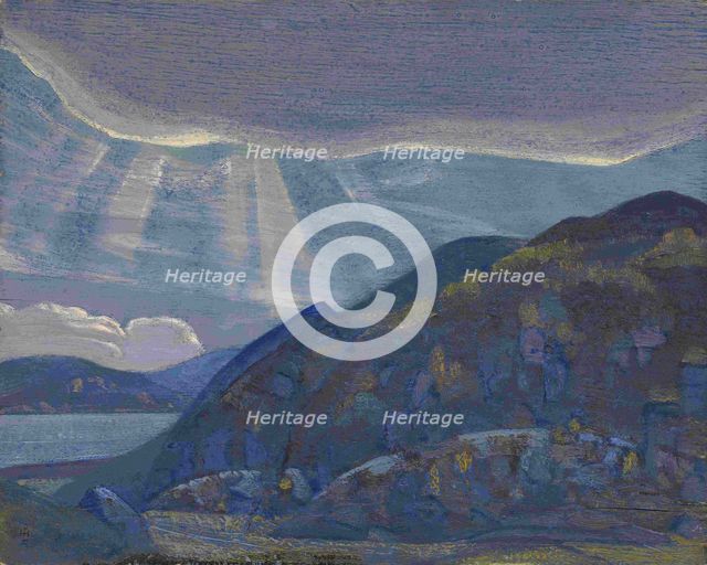 Rocks and Cliffs (from the series Ladoga), 1917-1918. Artist: Roerich, Nicholas (1874-1947)