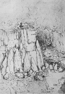 Rocks and Stream c1480 (1945). Artist: Leonardo da Vinci