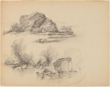 Rocks Along a Lakeshore [recto]. Creator: John William Casilear