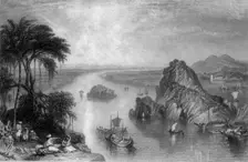 Rocks at Colgong on the Ganges 1838. Creator: George Francis White