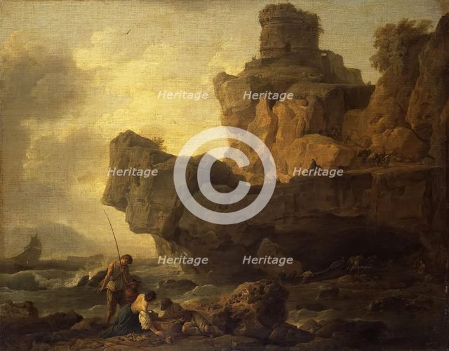 Rocks on a Seashore, 1753. Creator: Claude-Joseph Vernet.