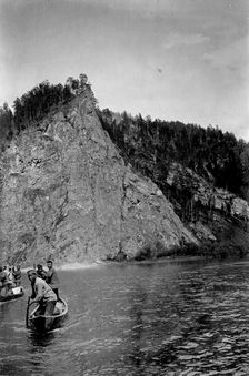 Rocks on the Shore of the Mrassu River Between Srednii Chilei and Ust'-Anzas Uluses, 1913. Creator: GI Ivanov