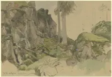 Rocks near St. Blasius, Black Forest, 1870. Creator: Hans Thoma