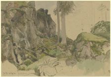 Rocks near St. Blasius, Black Forest, 1870. Creator: Hans Thoma