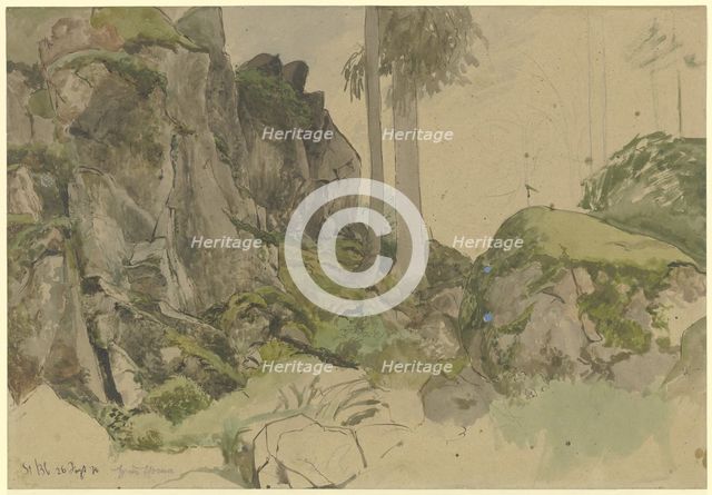 Rocks near St. Blasius, Black Forest, 1870. Creator: Hans Thoma.
