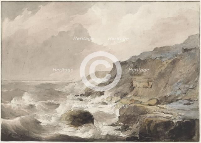 Rocky coast at Boulogne sur Mer, 1829. Creator: Petrus Johannes Schotel.