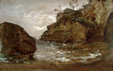 Rocky Coast near Naples, 1821. Creator: Johan Christian Dahl