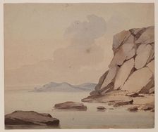 Rocky Cliffs at Water's Edge, c1820-1865. Creator: David Claypoole Johnston
