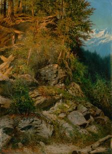 Rocky hillside in a mountain landscape, 1903. Creator: Eduard Majsch