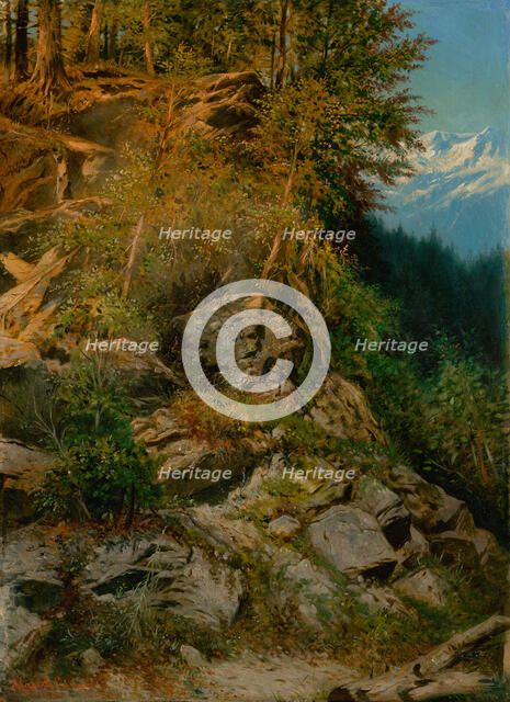 Rocky hillside in a mountain landscape, 1903. Creator: Eduard Majsch.