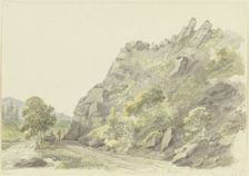 Rocky outcrop on the Saale near Schwarzburg, c1795-1799. Creator: Georg Melchior Kraus