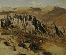 Rocky landscape near Olevano, 1870. Creator: Carl Schuch