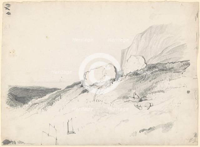 Rocky Landscape, c. 1835-1840. Creator: Seth Wells Cheney.