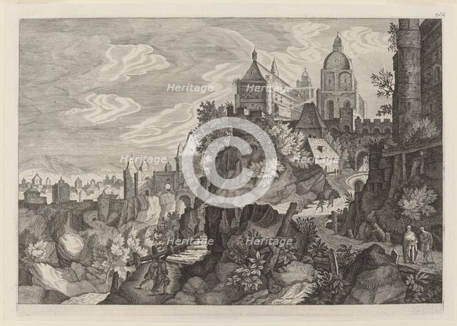 Rocky Landscape in Bohemia. Creators: Aegidius Sadeler II, Pieter Stevens.