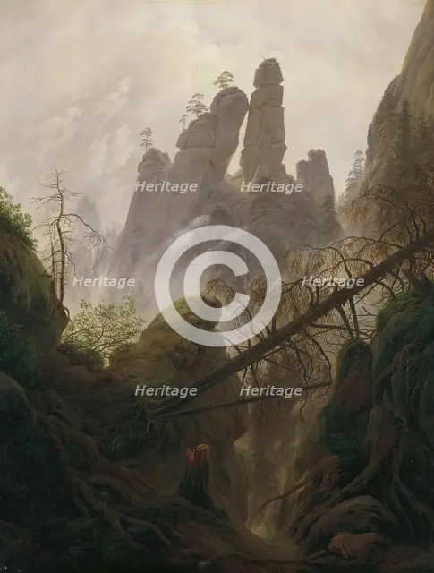 Rocky landscape in the Elbe Sandstone Mountains, 1822/1823. Creator: Caspar David Friedrich.