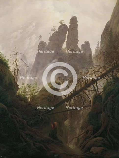 Rocky landscape in the Elbe Sandstone Mountains, 1822/1823. Creator: Caspar David Friedrich.