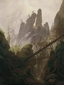 Rocky landscape in the Elbe Sandstone Mountains, 1822/1823. Creator: Caspar David Friedrich