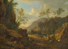 Rocky Landscape in the Evening Light, 1665-1670. Creator: Johann Franciscus Ermels