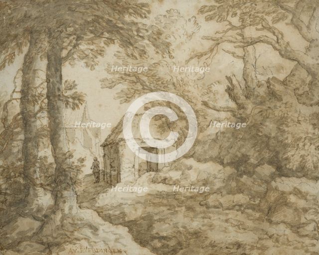 Rocky landscape with cottages. Creator: Allart van Everdingen.