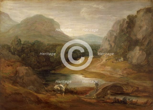 'Rocky landscape with a bridge', 1783-1785. Creator: Thomas Gainsborough.
