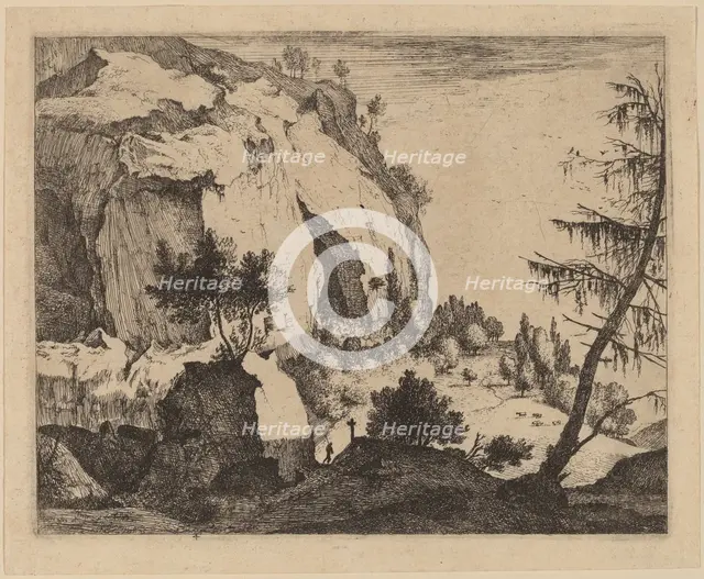 Rocky Landscape with Fir: pl.4. Creators: Roelant Roghman, Melchior Küsel.