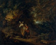 Rocky landscape with Hagar and Ishmael c1788. Creator: Thomas Gainsborough