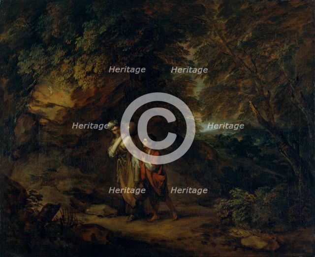 'Rocky landscape with Hagar and Ishmael', c1788. Creator: Thomas Gainsborough.