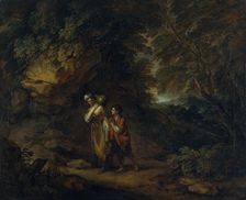Rocky landscape with Hagar and Ishmael c1788. Artist: Thomas Gainsborough