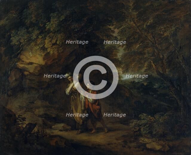 'Rocky landscape with Hagar and Ishmael', c1788. Artist: Thomas Gainsborough.