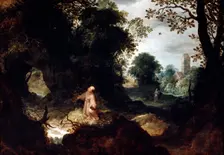 Rocky Landscape with Saint Francis early 17th century. Artist: Abraham Govaerts