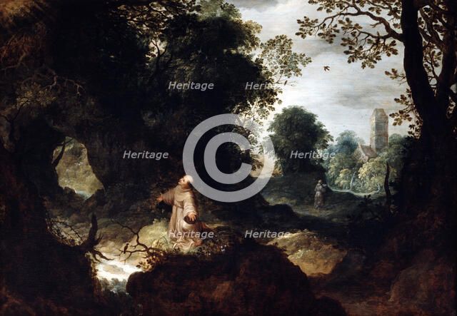 'Rocky Landscape with Saint Francis', early 17th century. Artist: Abraham Govaerts