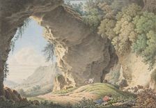 Rocky Landscape with Sleeping Shepherd, 1817. Creator: Philip Heinrich Dunker