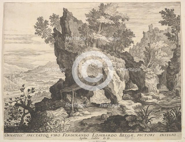 Rocky Landscape with St. Jerome. Creator: Aegidius Sadeler II.